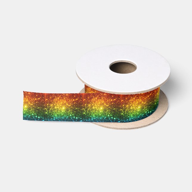 Rainbow Astral Glitzer nur Liebe ist real Satinband (Spule)