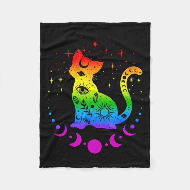 Rainbow Astrologie Kat Lgbt Gay Pride Flag Fleecedecke (Vorderseite)