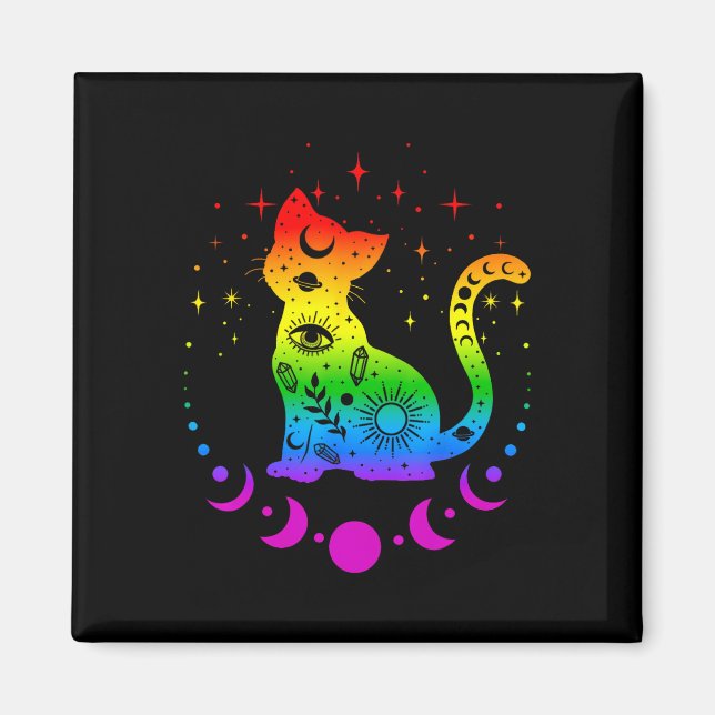 Rainbow Astrologie Kat Lgbt Gay Pride Flag Magnet (Vorne)