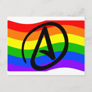 Rainbow Atheist Flag Postkarte