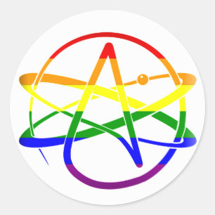 Rainbow Atheist Runder Aufkleber