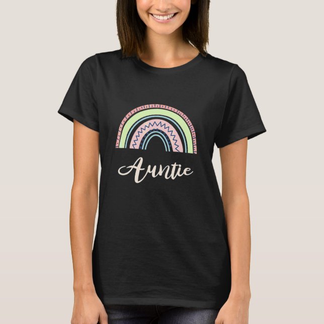 Rainbow Auntie Mütter Day Junge Mutter Life Boho 4 T-Shirt (Vorderseite)