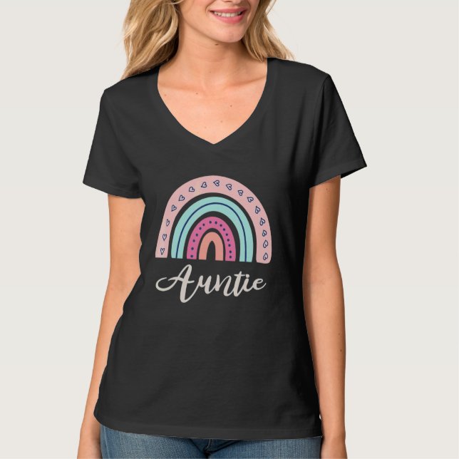 Rainbow Auntie Mütter Day Junge Mutter Life Boho T-Shirt (Vorderseite)