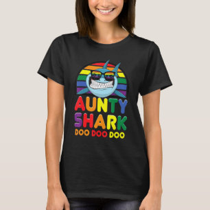 Rainbow Aunty Shark Sunglass Auntie Mutter Tag P T-Shirt