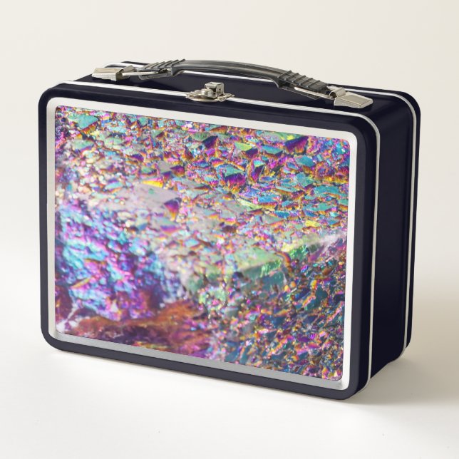 Rainbow Aura Crystals Metall Brotdose (Vorderseite)