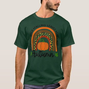 Rainbow Autumn Pumpkin Gewürz Fallende Blätter Gem T-Shirt