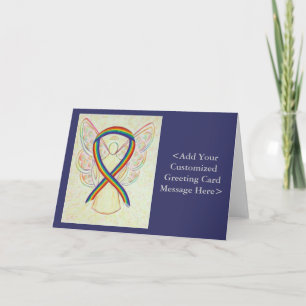 Rainbow Awareness Ribbon Angel Personalisiert Card Karte