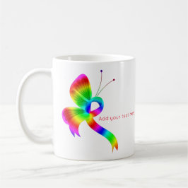 Rainbow Awareness Ribbon Butterfly Tasse