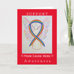 Rainbow Awareness Ribbon Engel Customized Card Karte
