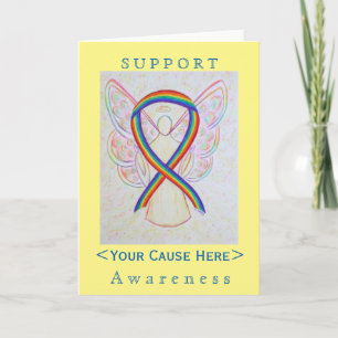 Rainbow Awareness Ribbon Engel Customized Card Karte