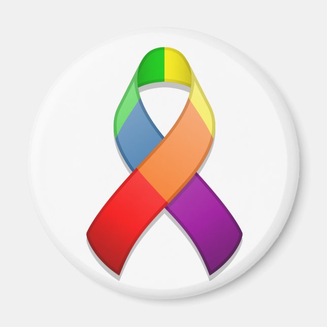 Rainbow Awareness Ribbon II Magnet (Vorne)