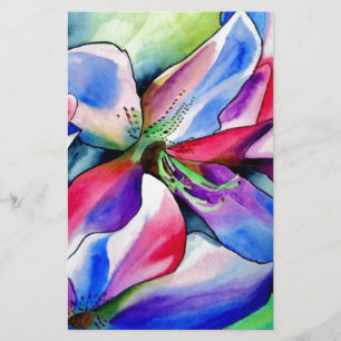 Rainbow Azalea Blume Original Aquarellmalerei