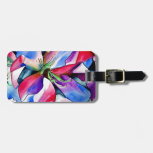 Rainbow Azalea Blume Original Aquarellmalerei Gepäckanhänger