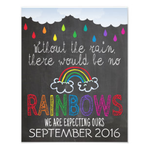 Rainbow Baby Announcement Foto Prop Sign, 11 x 14