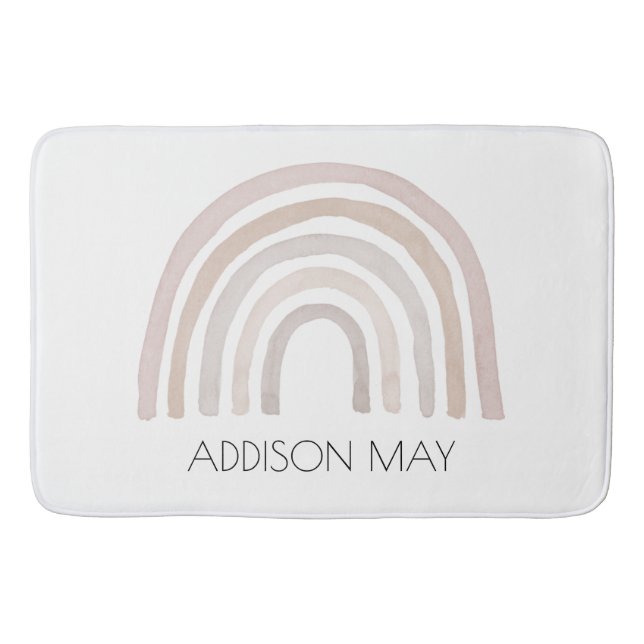 Rainbow Baby bathmat, boho name Badmatte für Kinde Badematte (Vorderseite)