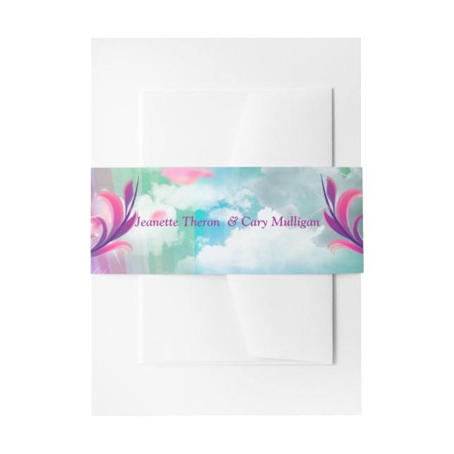 Rainbow Baby Butterfly Fairy Baby Dusche Einladungsbanderole (Vorderseite Beispiel)