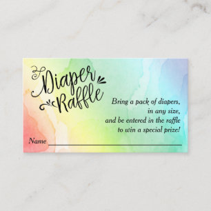 Rainbow Baby Diaper Raffle Ticket, Schwarzes Scrip Begleitkarte