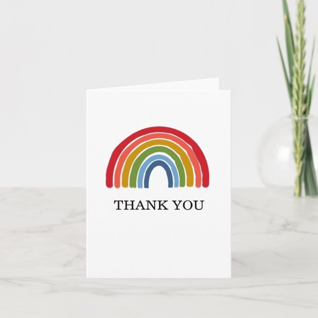 Rainbow Baby Dusche Dankeskarte (Vorderseite)