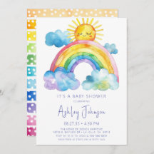 Rainbow Baby Dusche Einladung