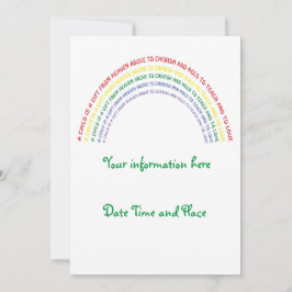 Rainbow Baby Dusche Einladung