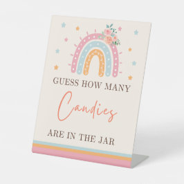 Rainbow Baby Dusche Es ist ein Girl Guess Candy in Sockelschild