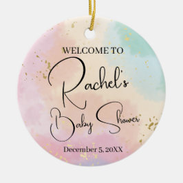 Rainbow Baby Dusche farbenfrohe Wasserfarbe Custom Keramik Ornament