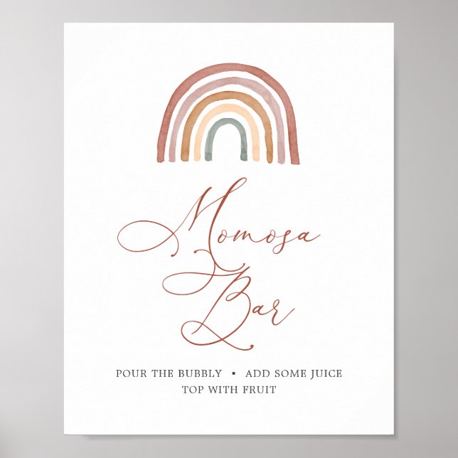 Rainbow Baby Dusche Mimosa Bar Sign Poster (Vorne)