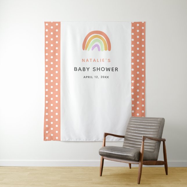 Rainbow Baby Dusche Niedlicher, benutzerdefinierte Wandteppich (Beispiel)