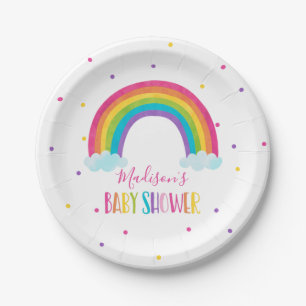 Rainbow Baby Dusche Pappteller