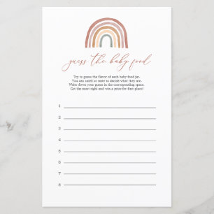 Rainbow Baby Dusche Raten Sie das Baby Food Game