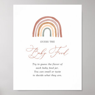 Rainbow Baby Dusche Raten Sie das Baby Food Sign Poster