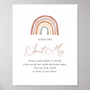Rainbow Baby Dusche Raten Sie das süße Schlamassel Poster