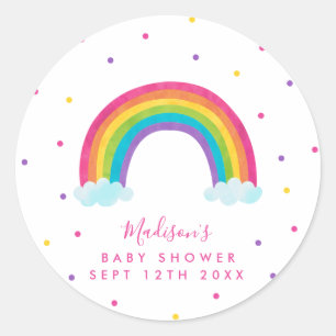 Rainbow Baby Dusche Runder Aufkleber