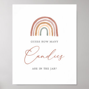 Rainbow Baby Dusche schätzt, wie viele Candies sig Poster