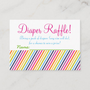 Rainbow Baby Duschmaschine Windeln Raffle Tickets Begleitkarte