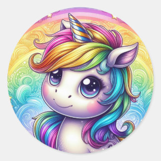 Rainbow-Baby-Einhorn-Aufkleber Runder Aufkleber