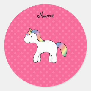 Rainbow baby einhorn rosa Polka Punkte Runder Aufkleber