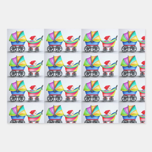 Rainbow Baby Geschenkpapier Set (Vorderseite)