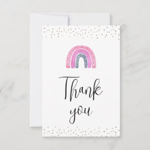 Rainbow Baby Girl Dusche Danke Karte