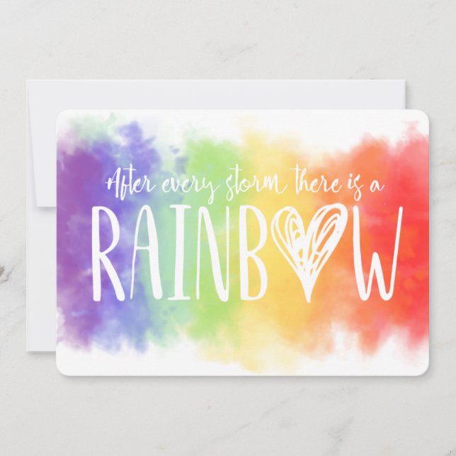 Rainbow Baby Pregnancy Announccard Ankündigung (Vorderseite)