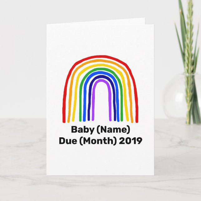 Rainbow Baby Pregnancy Announccard Karte (Vorderseite)