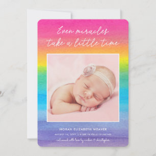 Rainbow Baby Selbst Wunder Foto Birth Ankündigung