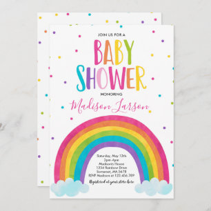 Rainbow Baby Shooter Einladung Bright Rainbow Baby