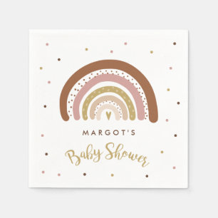 Rainbow Baby Shooter Muted Pastel Rainbow Paper Serviette