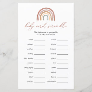 Rainbow Baby Shooter Word Scramble Game