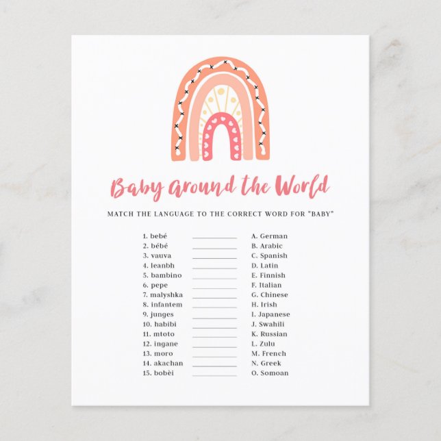Rainbow Baby Shower Baby Rund um das World Game (Vorderseite)