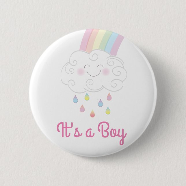Rainbow Baby Shower Button (Vorderseite)