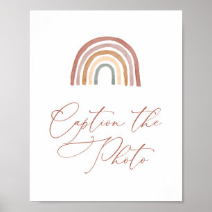 Rainbow Baby Shower Caption Das Foto-Zeichen Poster