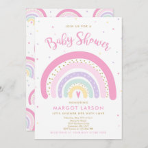 Rainbow Baby Shower Einladung Pastel Rainbow