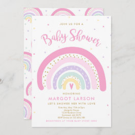 Rainbow Baby Shower Einladung Pastel Rainbow